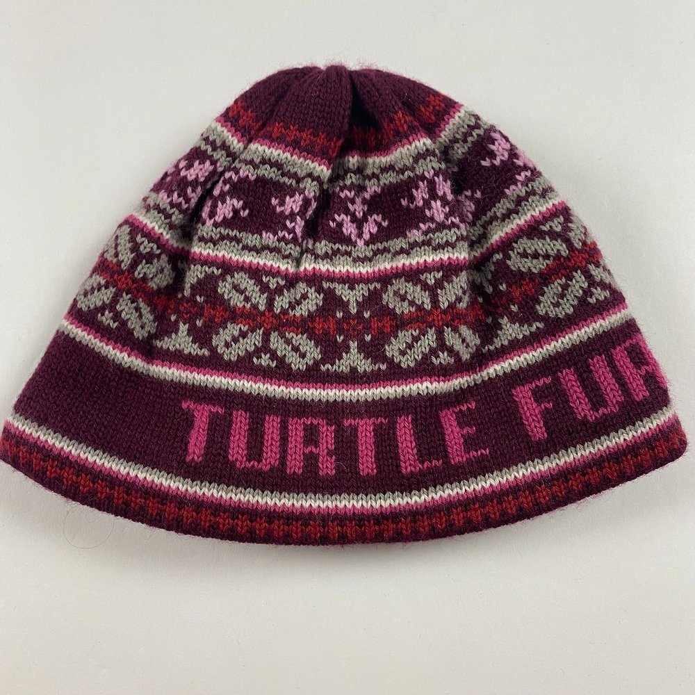 Turtle Fur Wool Beanie Hat Cap Toque Burgundy Pink Women's One Size